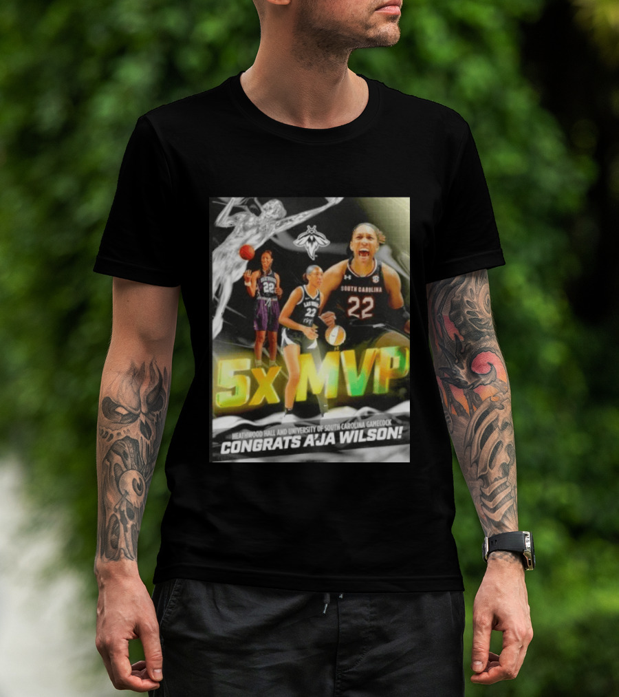Heathwood Hall University Of South Carolina Gamecock 5x MVP Congrats A'ja Wilson T-Shirt