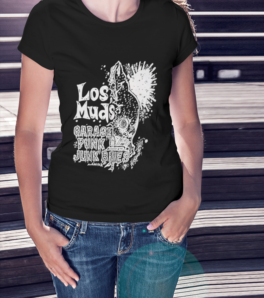 Los Muds Garage Punk Junk Blues Mudhitch Mohawk Sketch T-Shirt