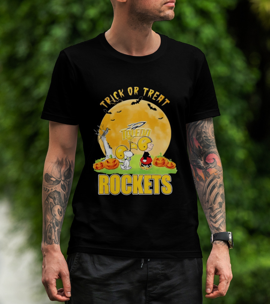 Toledo Rockets Trick Or Treat Halloween Charlie Brown Snoopy T-Shirt