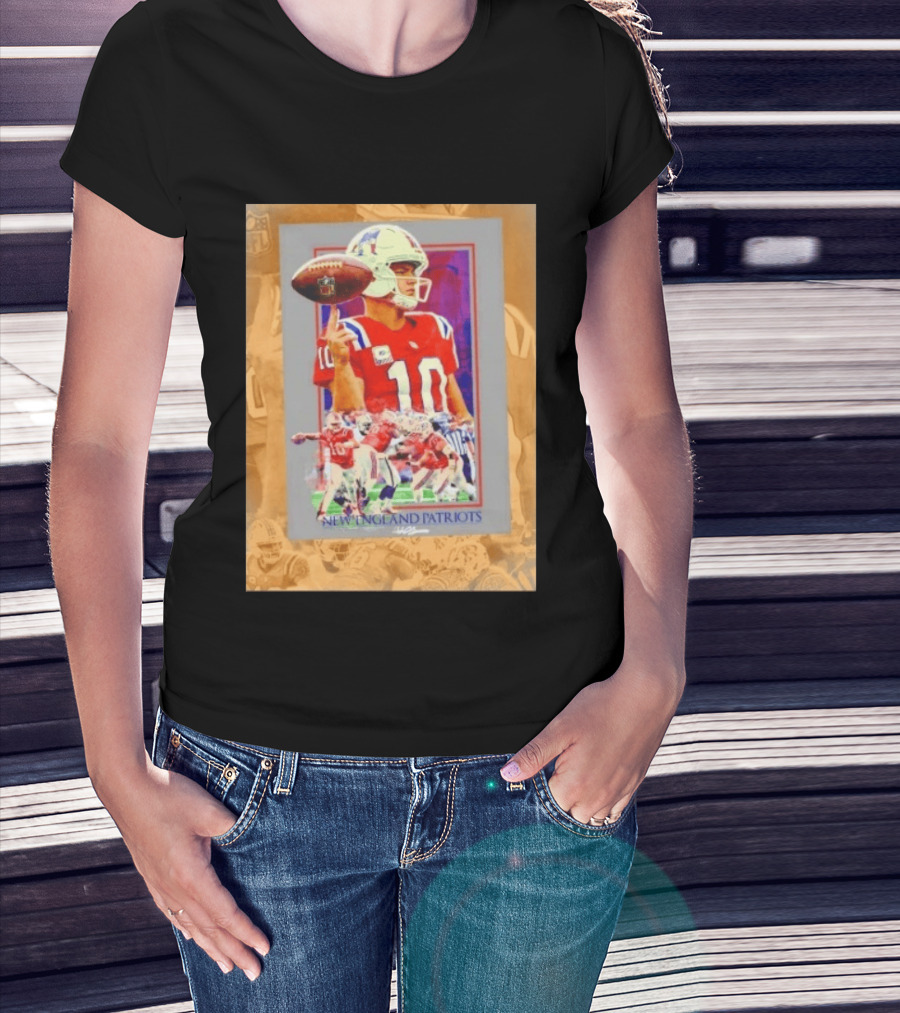 New England Patriots No 10 NFL Football Collage T-Shirt