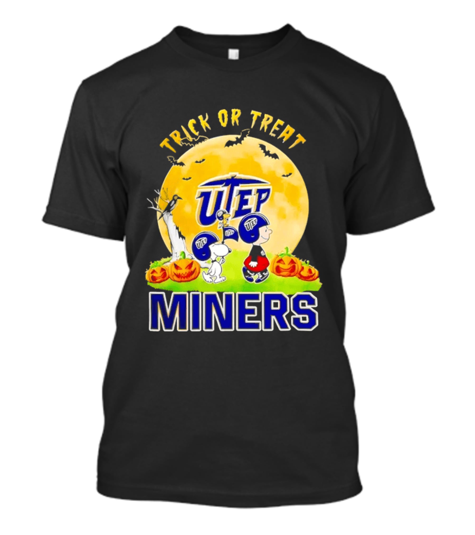UTEP Miners Trick Or Treat Halloween With Charlie Brown And Snoopy T-Shirt