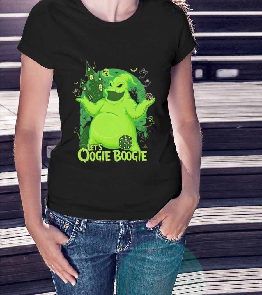 Oogie Boogie Let's Oogie Boogie Haunted Dice Green Ghosts Nightmare Before Christmas T-Shirt