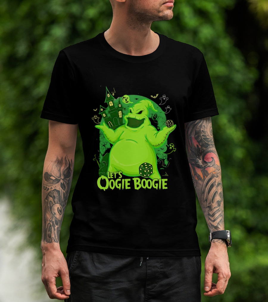 Oogie Boogie Let's Oogie Boogie Haunted Dice Green Ghosts Nightmare Before Christmas T-Shirt