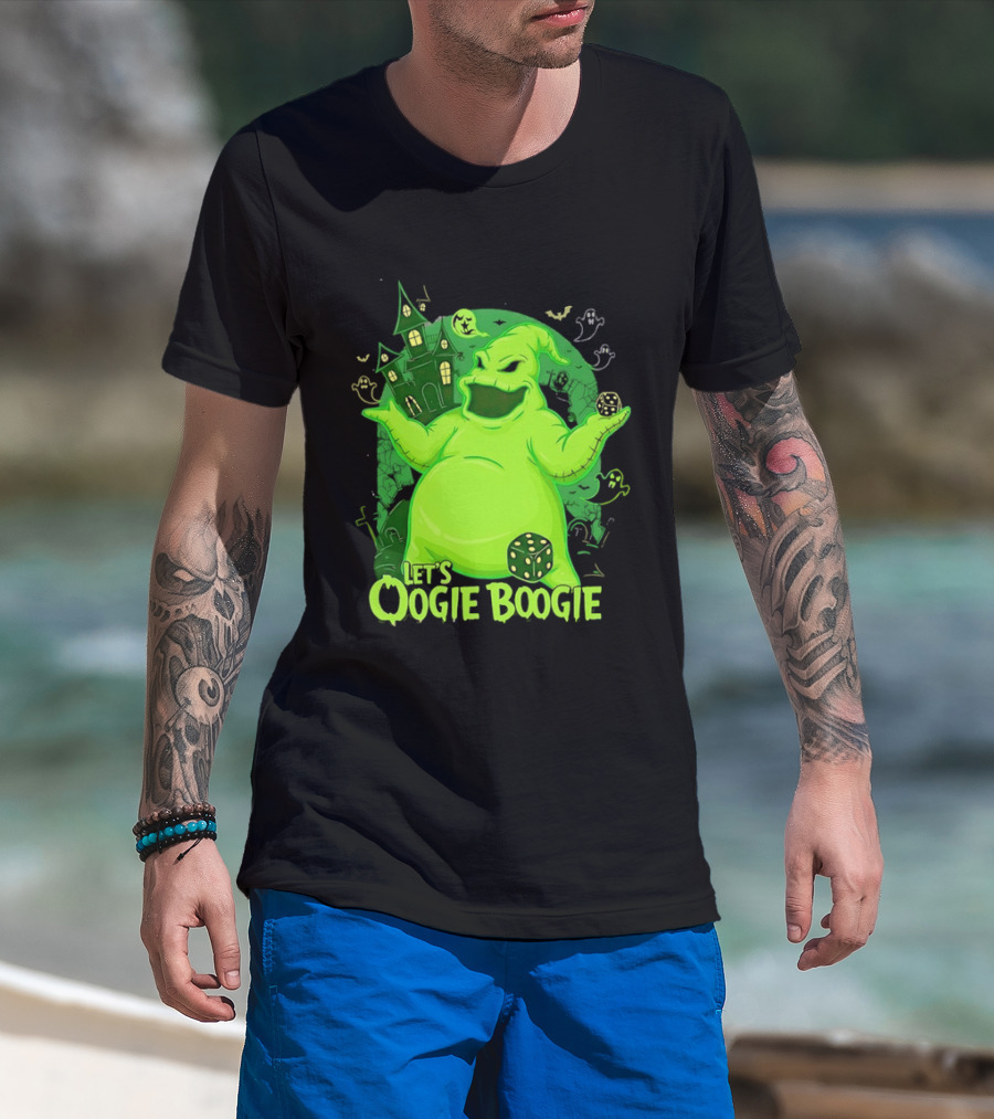 Oogie Boogie Let's Oogie Boogie Haunted Dice Green Ghosts Nightmare Before Christmas T-Shirt