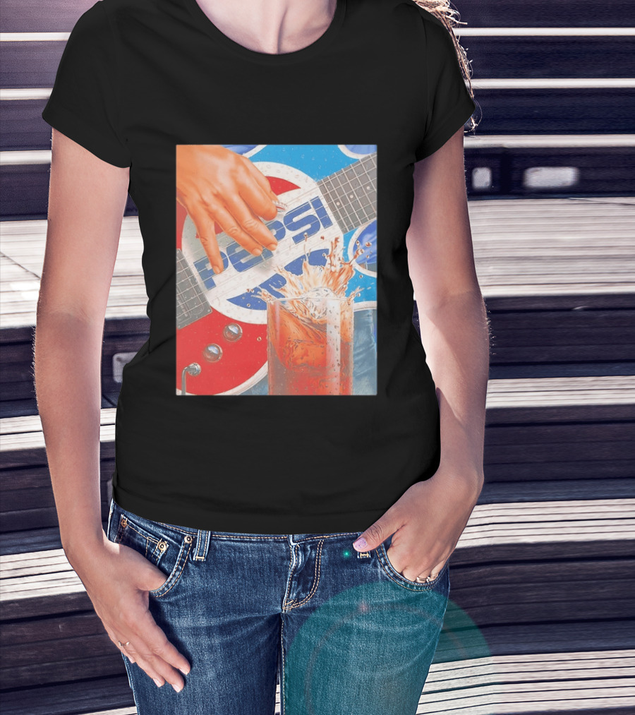 Pepsi Guitar Soda Splash Beverage Music Rock N Roll T-Shirt