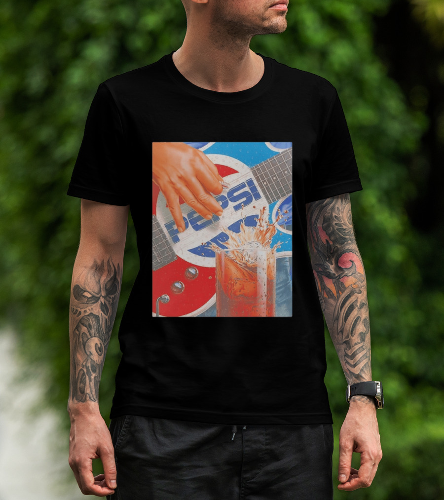 Pepsi Guitar Soda Splash Beverage Music Rock N Roll T-Shirt