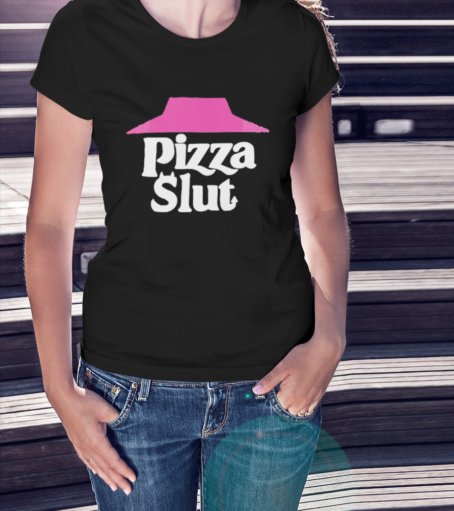 Pizza Slut Ironic Pop Culture Parody Pink Hat T-Shirt