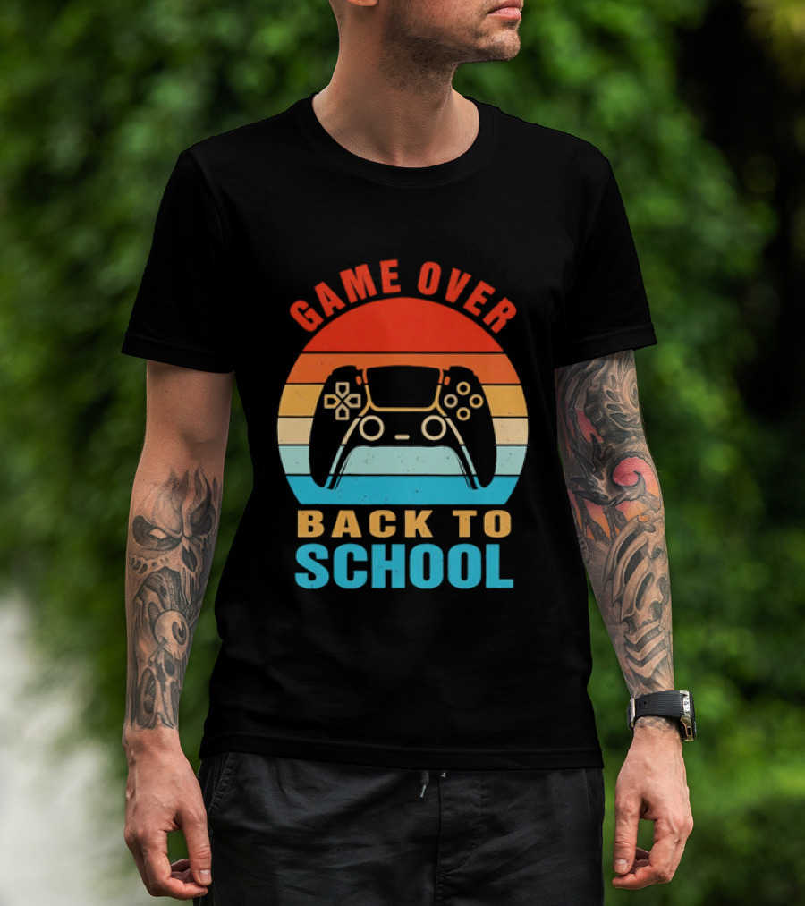 Game Over Back To School Gamer Vintage Controller T-Shirt