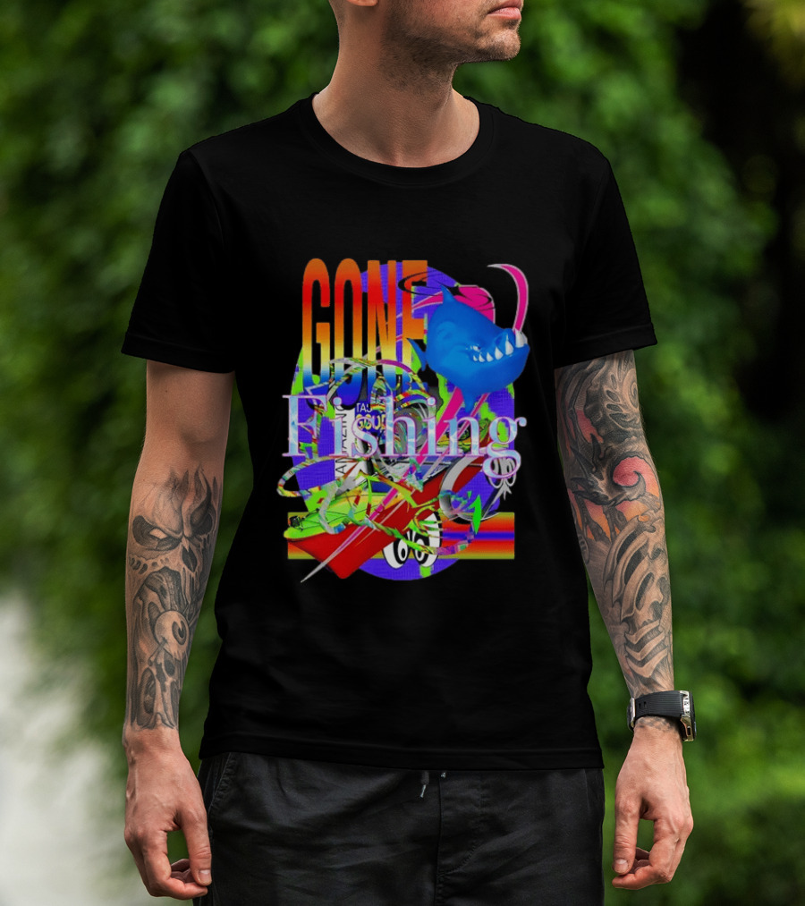 Gone Fishing Amazing Outdoor Adventure Bold Colorful Fish T-Shirt