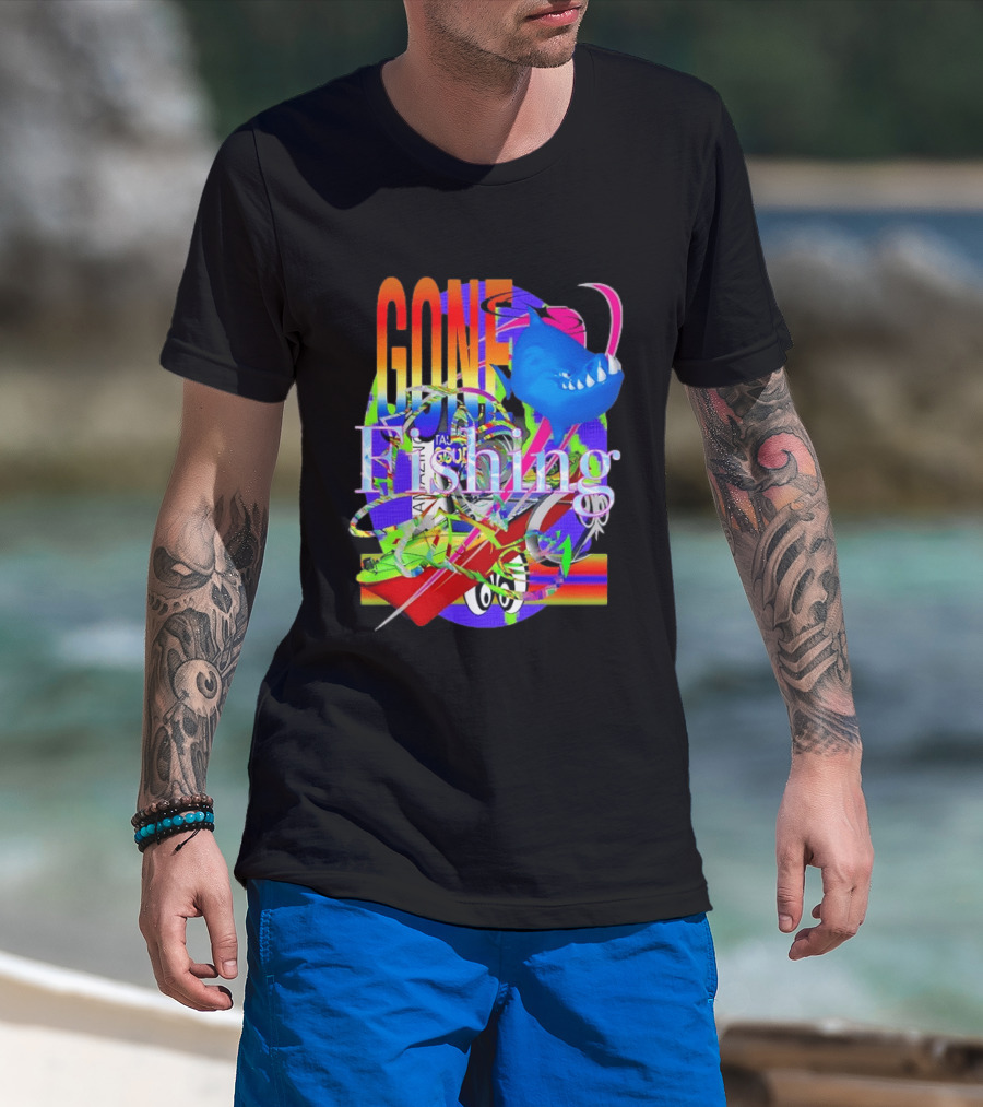 Gone Fishing Amazing Outdoor Adventure Bold Colorful Fish T-Shirt