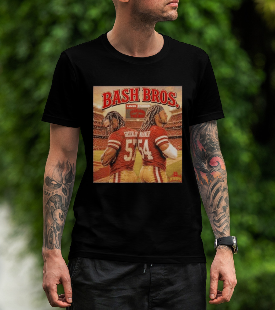 Bash Bros Greenlaw 57 Warner 54 San Francisco 49ers Levi's Stadium T-Shirt
