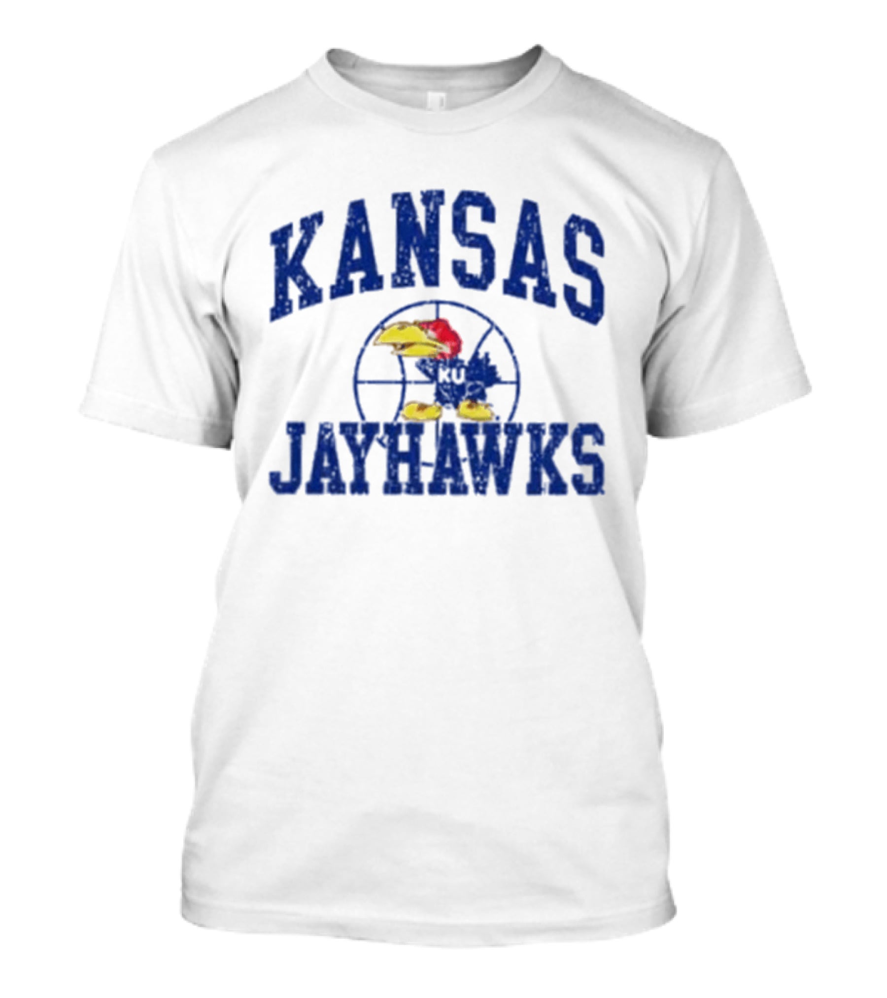 Kansas Jayhawks KU Basketball Distressed T-Shirt
