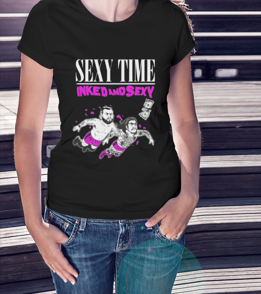 Sexy Time Inked And Sexy Pey Yaz Alex Floating Dollar Tattooed Wrestlers T-Shirt