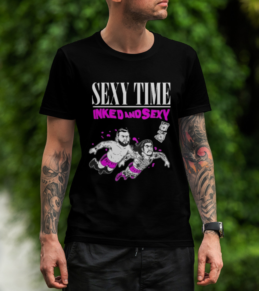 Sexy Time Inked And Sexy Pey Yaz Alex Floating Dollar Tattooed Wrestlers T-Shirt