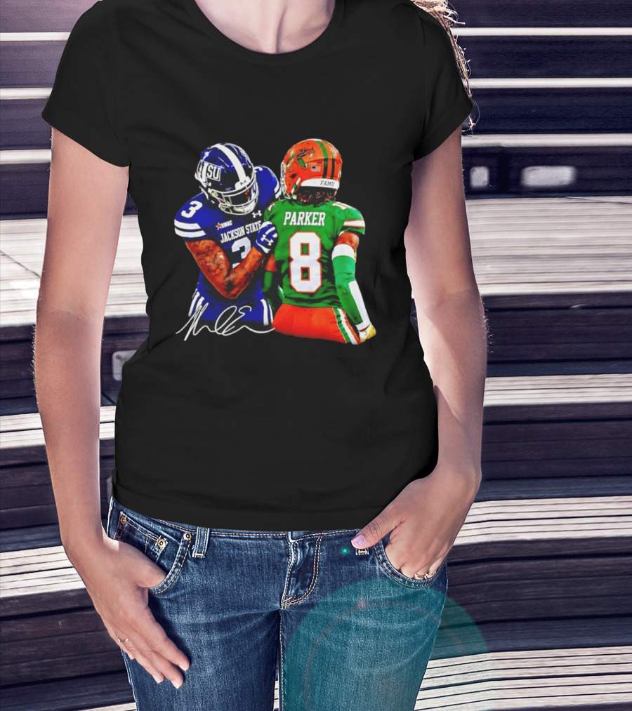 Jackson State Vs FAMU Parker 8 Football Matchup Classic SWAC Showdown T-Shirt