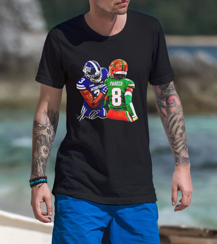 Jackson State Vs FAMU Parker 8 Football Matchup Classic SWAC Showdown T-Shirt