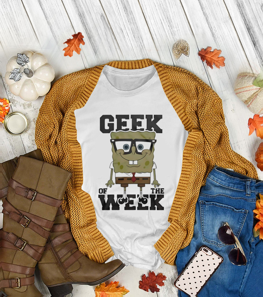Geek Of The Week Sponge Glasses Tie T-Shirt
