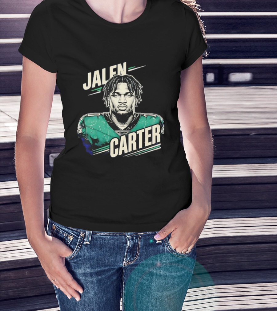 Jalen Carter Philadelphia Eagles Distressed NFL Merchandise T-Shirt