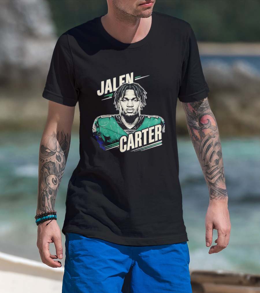Jalen Carter Philadelphia Eagles Distressed NFL Merchandise T-Shirt