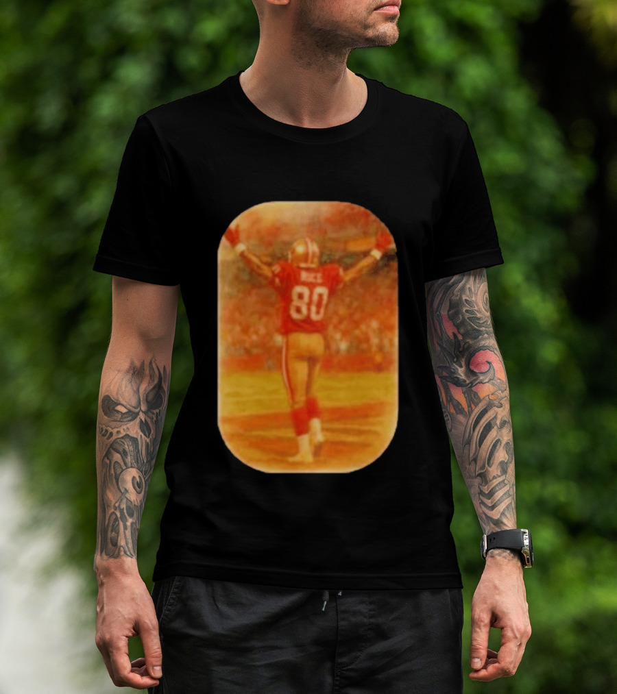 Jerry Rice San Francisco 49ers No 80 Iconic Celebration T-Shirt