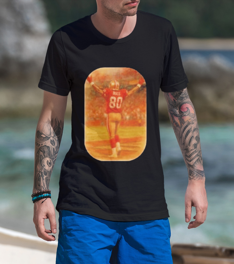 Jerry Rice San Francisco 49ers No 80 Iconic Celebration T-Shirt