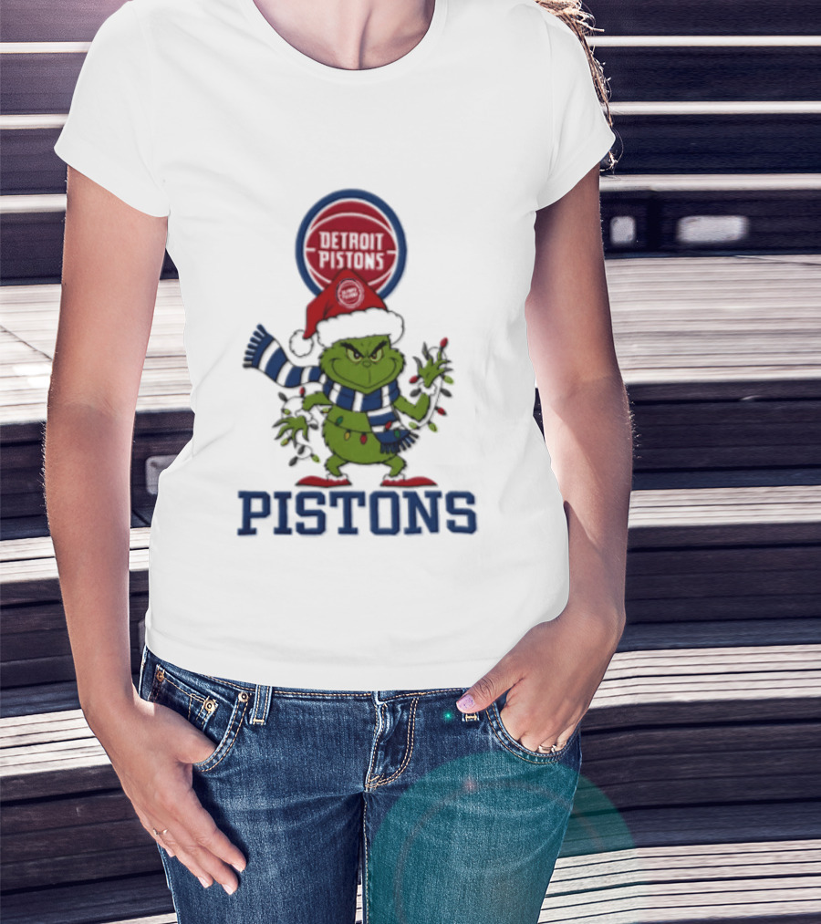 Grinch Detroit Pistons Christmas Basketball 2026 T-Shirt