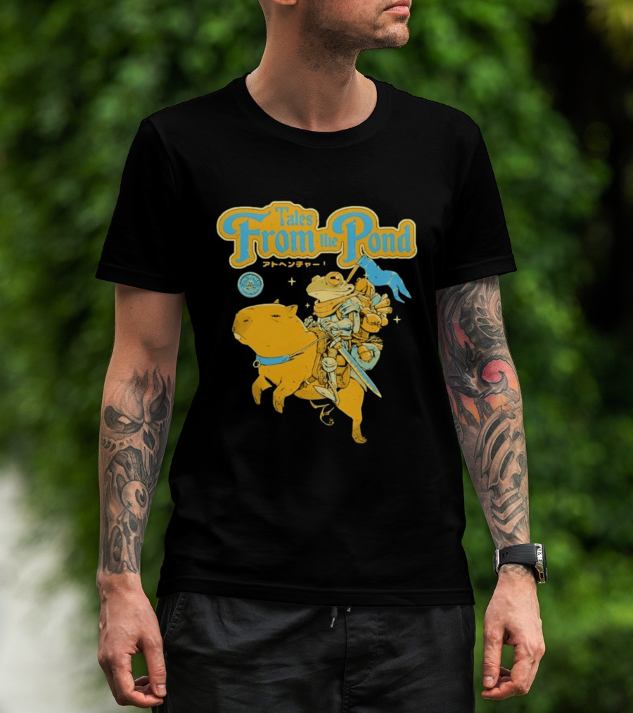 Tales From The Pond Frog Knight On Capybara Adventure T-Shirt