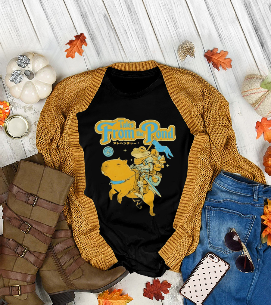 Tales From The Pond Frog Knight On Capybara Adventure T-Shirt