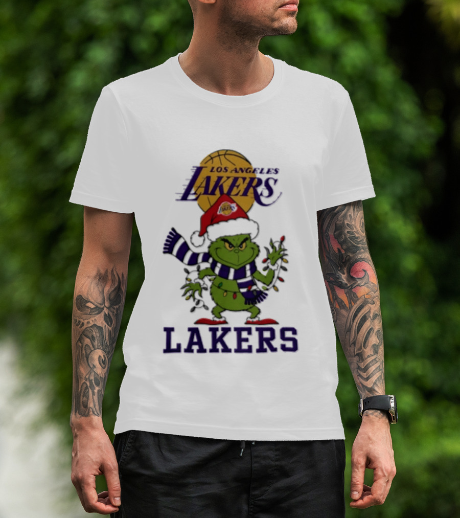 Grinch Los Angeles Lakers Christmas 2026 Holiday Magic T-Shirt