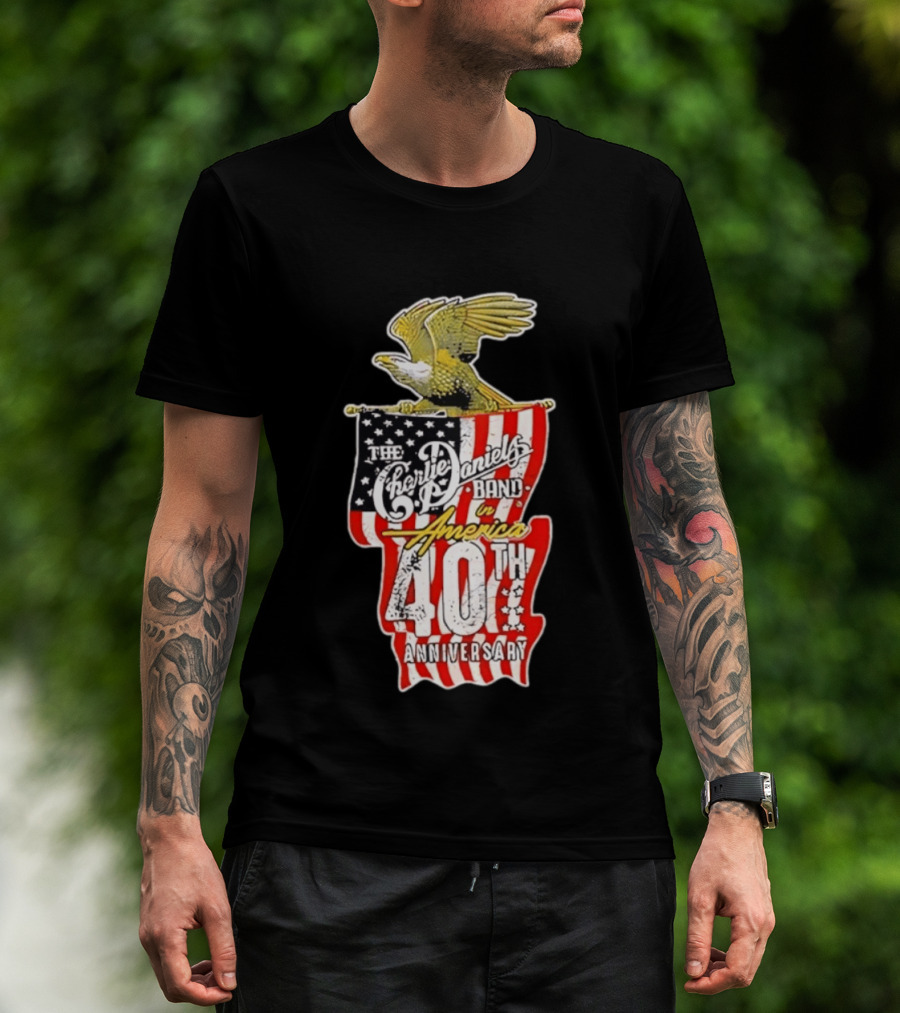 The Charlie Daniels Band In America 40th Anniversary Eagle And Stars Stripes T-Shirt