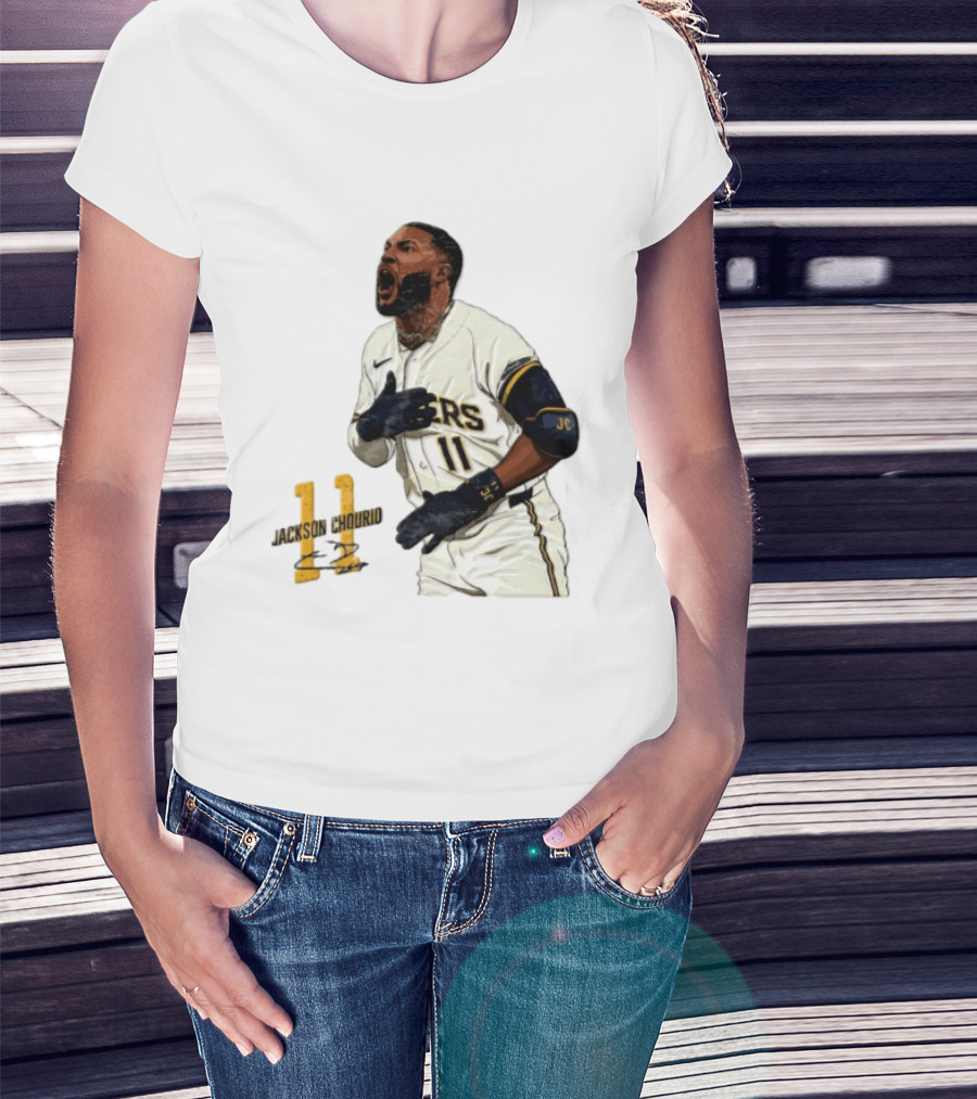 Jackson Chourio 11 Brewers Baseball Player Celebration T-Shirt