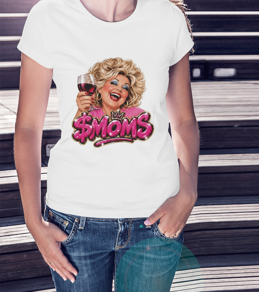 SMoms Wine Glass Fun Motherhood T-Shirt
