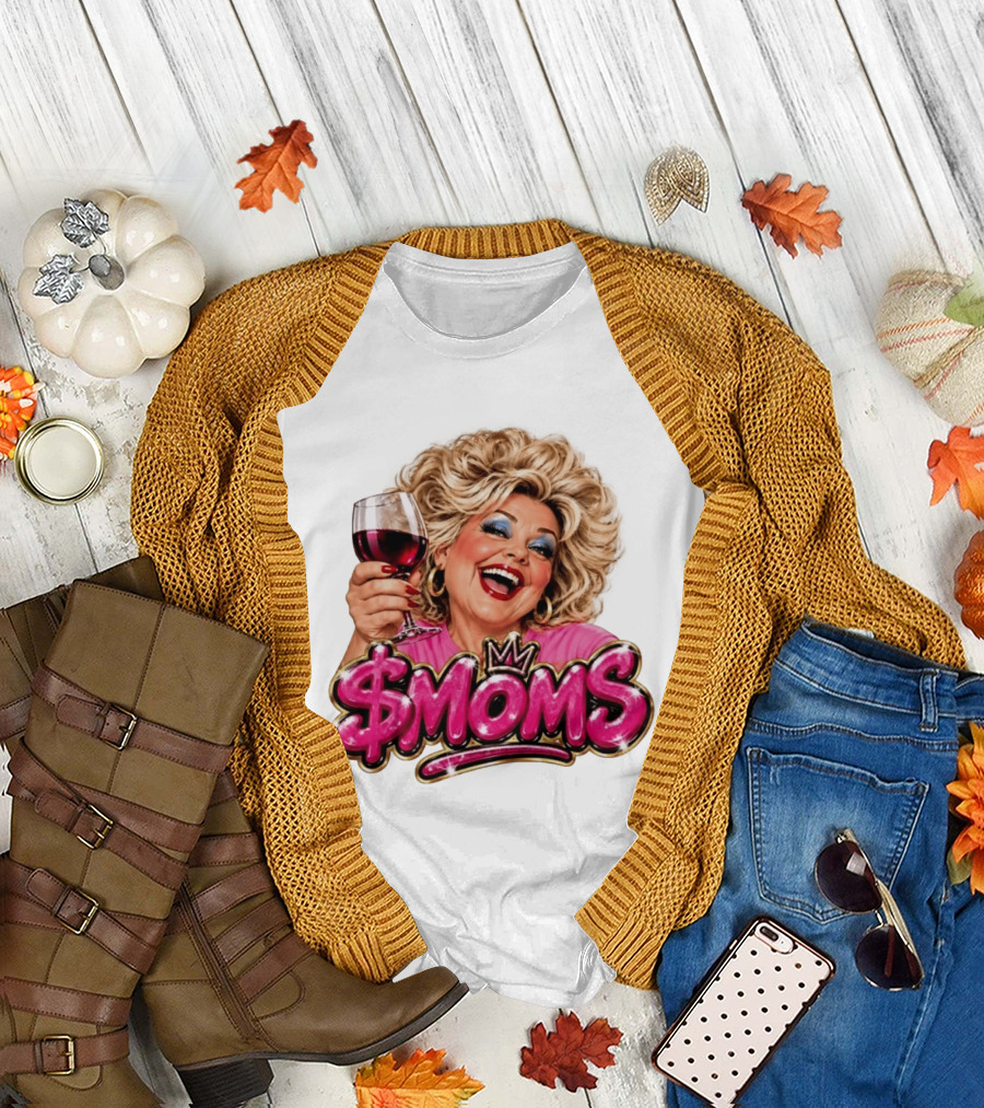 SMoms Wine Glass Fun Motherhood T-Shirt