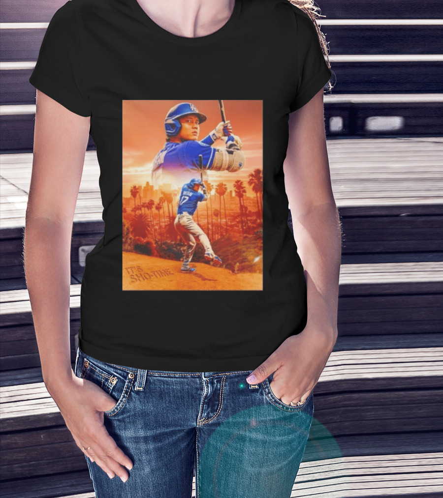 Shohei Ohtani Los Angeles Dodgers It's Sho Time Baseball Legend Urban Sunset T-Shirt