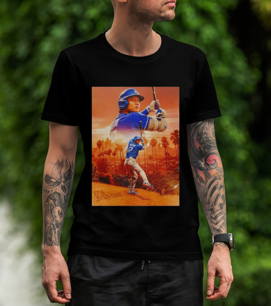 Shohei Ohtani Los Angeles Dodgers It's Sho Time Baseball Legend Urban Sunset T-Shirt