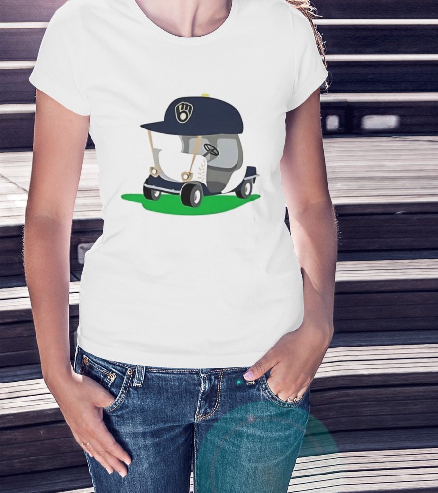 Milwaukee Brewers Golf Cart MLB Baseball Cap Logo Accessory T-Shirt