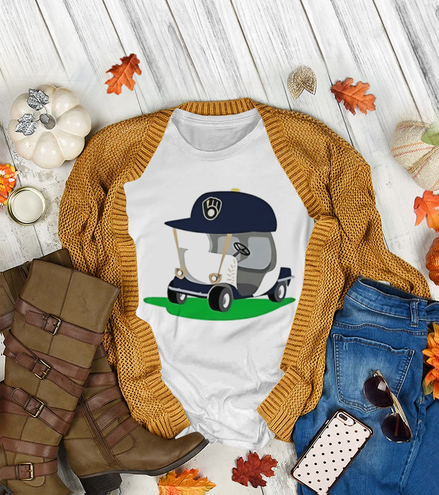 Milwaukee Brewers Golf Cart MLB Baseball Cap Logo Accessory T-Shirt