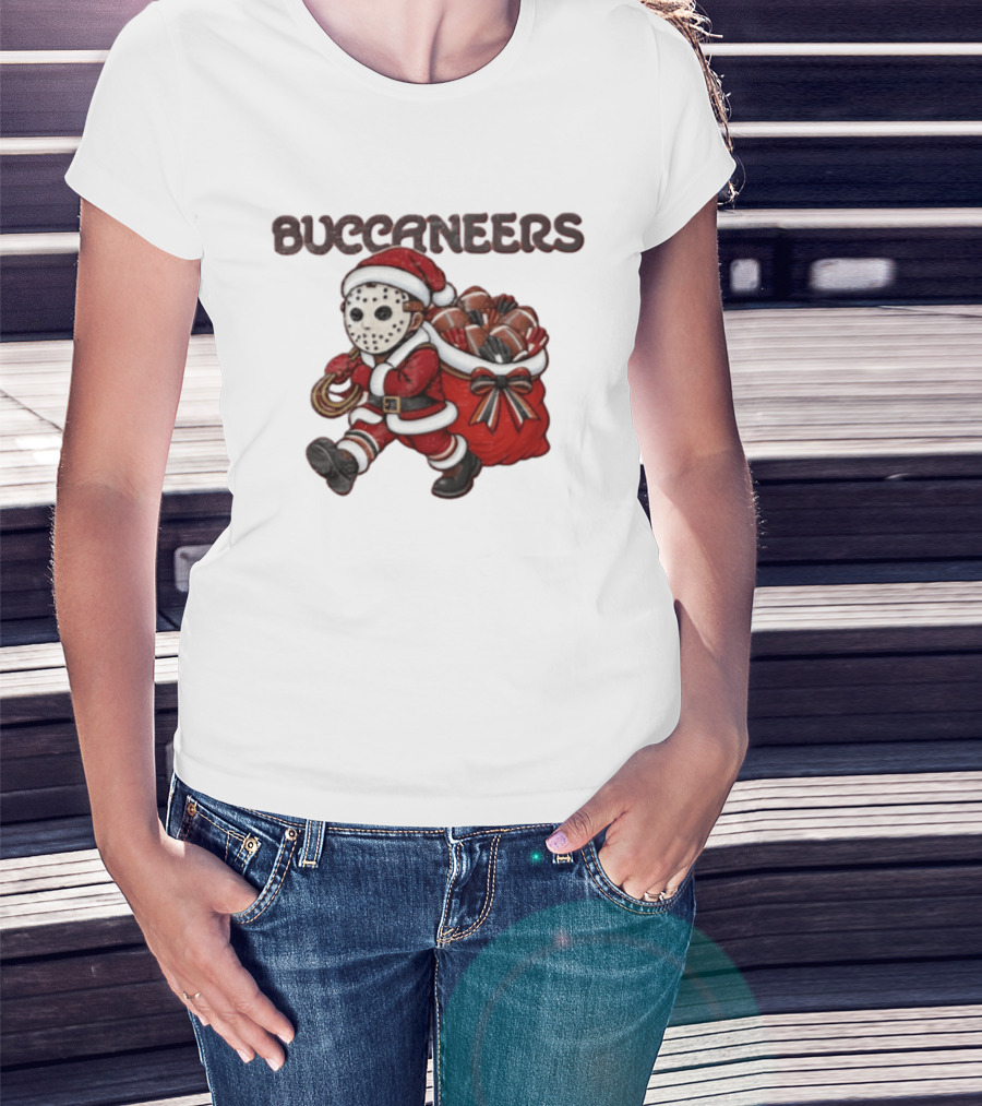 Buccaneers Football Christmas Masked Santa T-Shirt