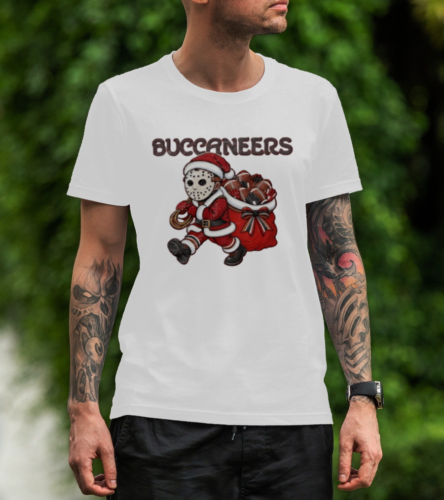 Buccaneers Football Christmas Masked Santa T-Shirt