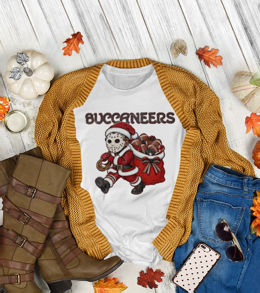 Buccaneers Football Christmas Masked Santa T-Shirt