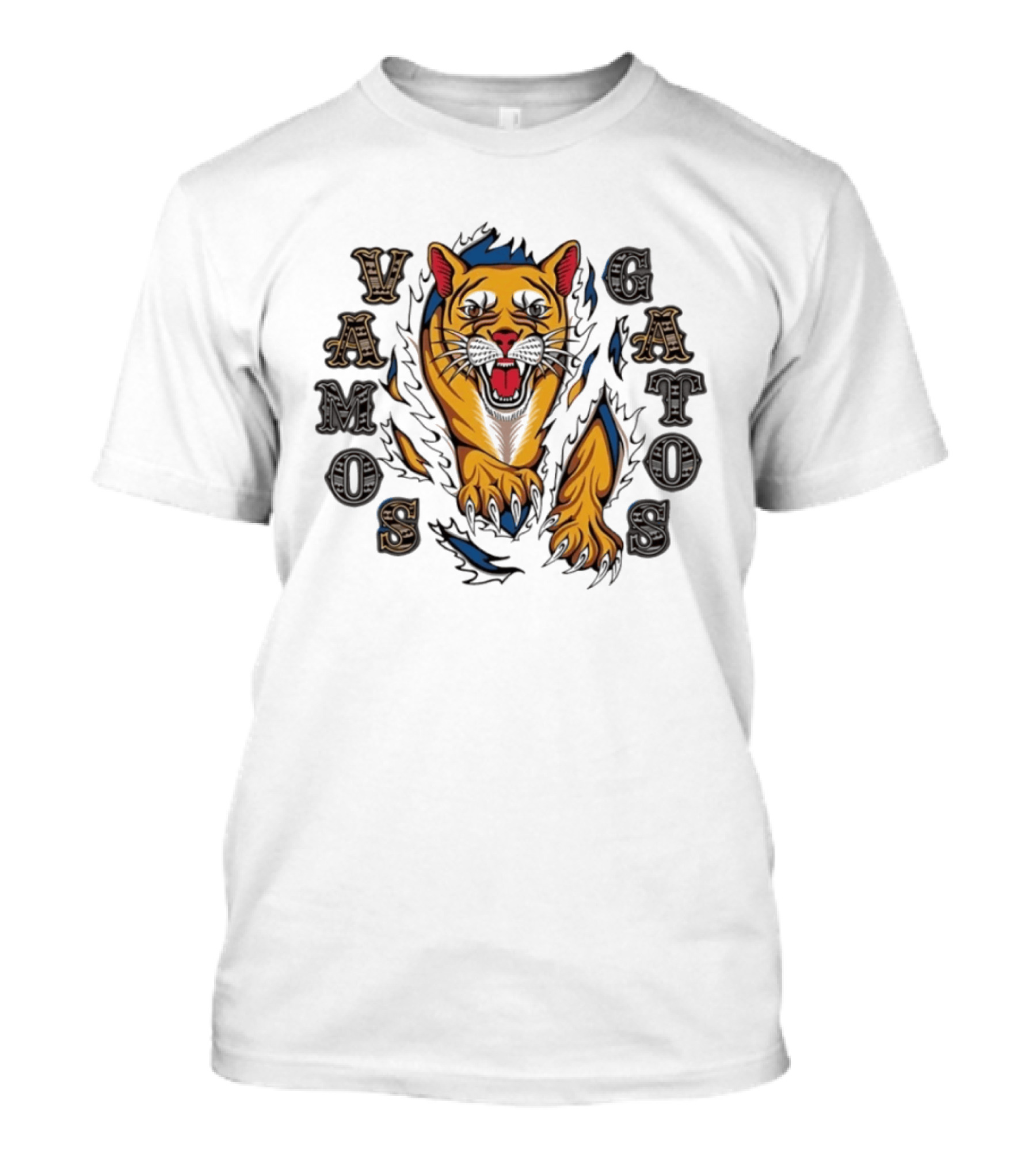 Vamos Gatos Mountain Lion Cougar Wildcat Majestic Roaring T-Shirt