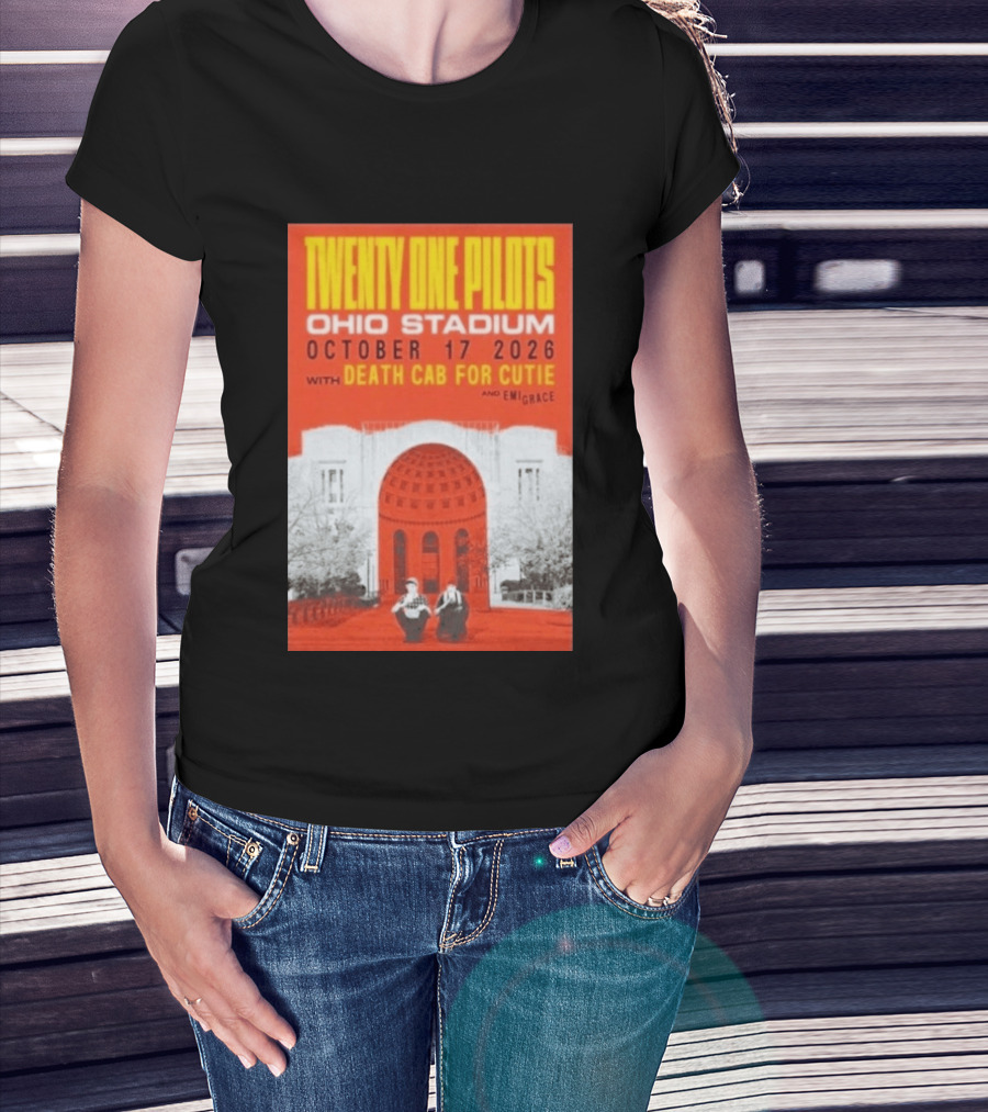 Twenty One Pilots Ohio Stadium October 17 2026 Concert With Death Cab For Cutie And Emigrace T-Shirt