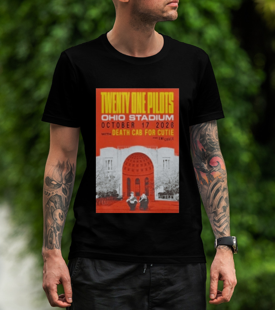 Twenty One Pilots Ohio Stadium October 17 2026 Concert With Death Cab For Cutie And Emigrace T-Shirt