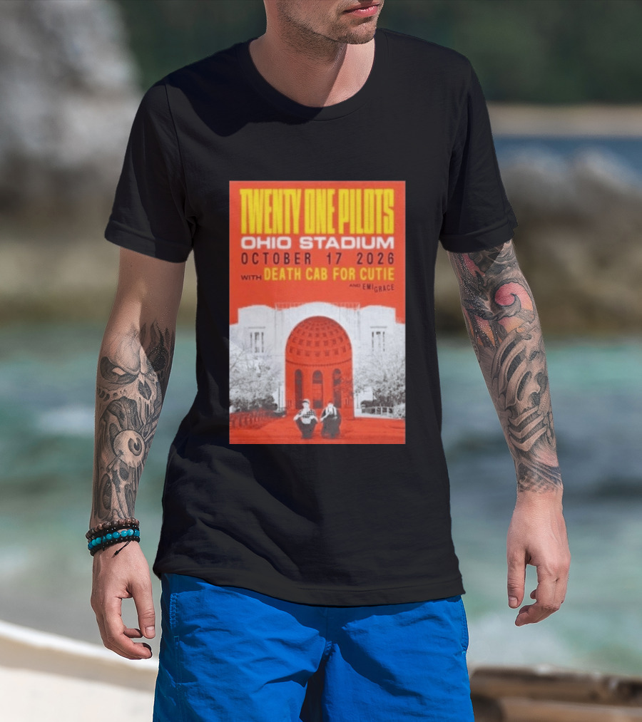 Twenty One Pilots Ohio Stadium October 17 2026 Concert With Death Cab For Cutie And Emigrace T-Shirt