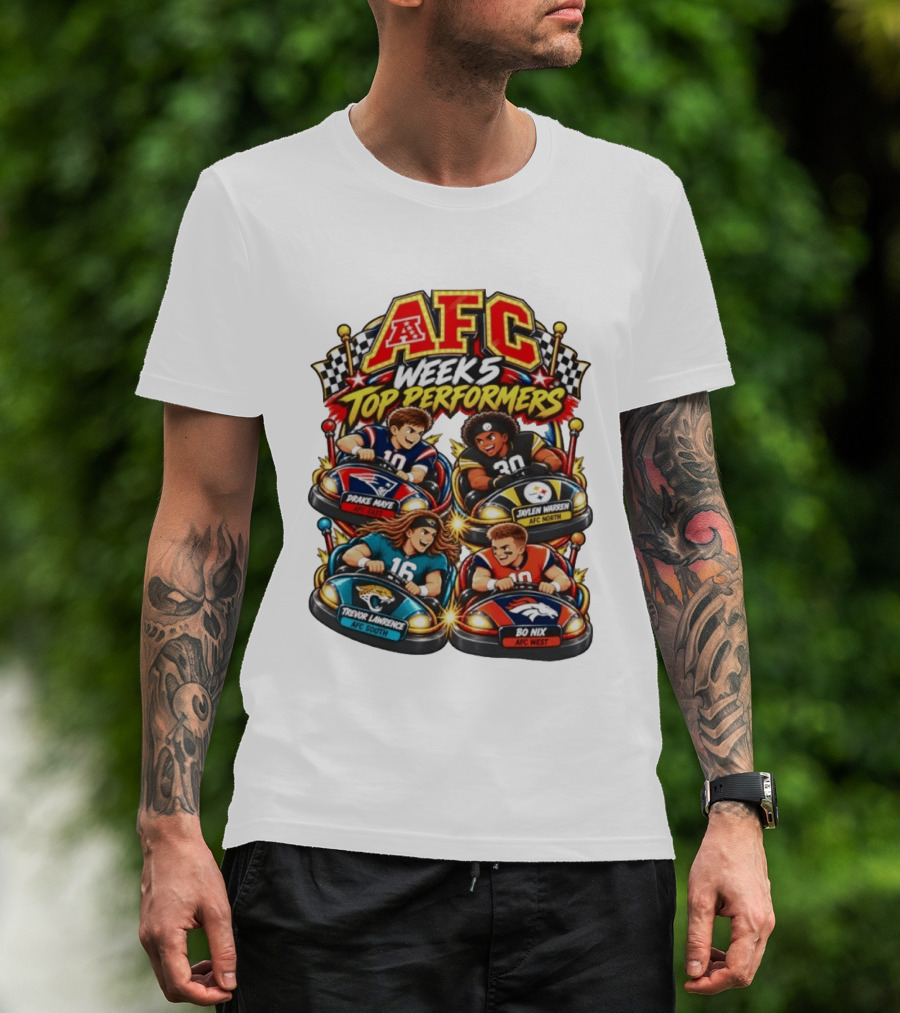 AFC Week 5 Top Performers Drake Maye Jaylen Warren Trevor Lawrence And Bo Nix T-Shirt