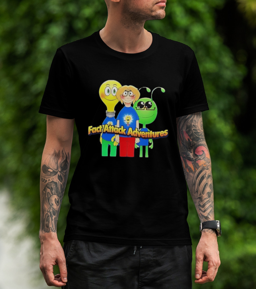 Fact Attack Adventures Cartoon Characters T-Shirt