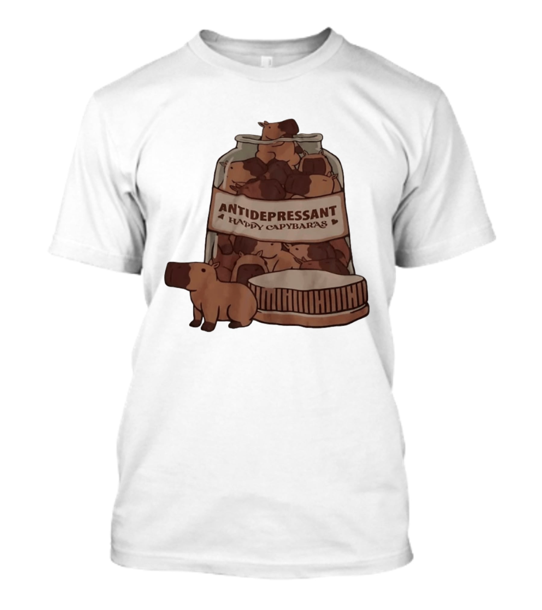 Antidepressant Happy Capybaras Jar Capybara T-Shirt