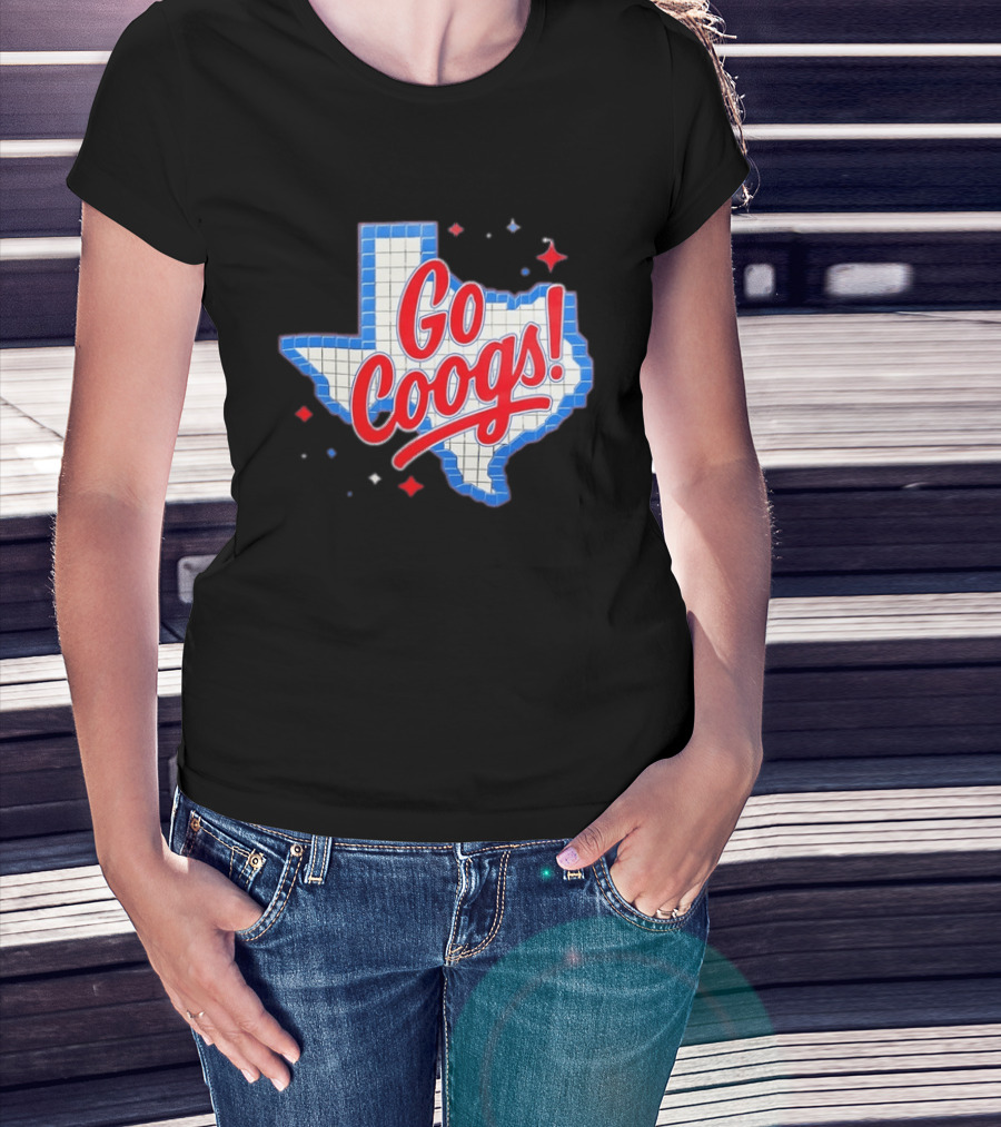 Go Coogs Houston Cougars Texas State Map T-Shirt