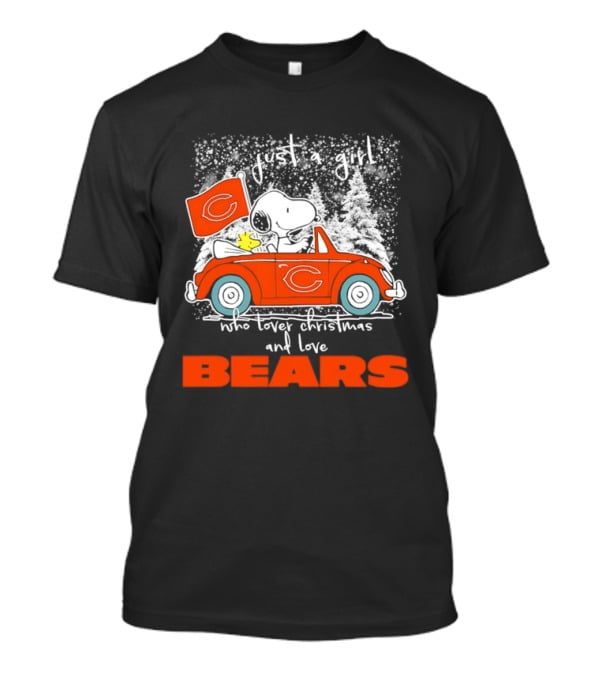Just A Girl Who Loves Christmas And Chicago Bears T-Shirt
