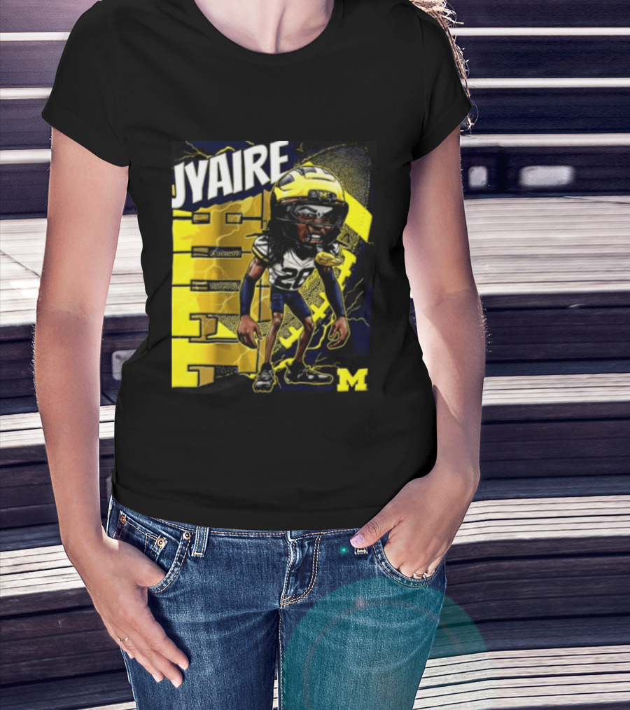 Jyaire Hill Michigan Wolverines Football Player Caricature T-Shirt